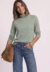 Langarmshirt STREET ONE, Damen, Gr. 34, gr&uuml;n (eucalyptus gr&uuml;n), Web, 48% Baumwolle,