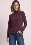 Langarmshirt STREET ONE, Damen, Gr. 34, braun (rustic rouge), Web, 48% Baumwolle, 48%