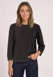 3/4-Arm-Shirt STREET ONE, Damen, Gr. 34, schwarz (schwarz coffee), Stoff, 71%