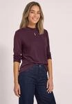 Langarmshirt STREET ONE, Damen, Gr. 34, rustic rouge, Web, 50% Baumwolle, 50% Modal,