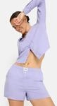 Shorty LSCN BY LASCANA, Damen, Gr. 36, lila (blau), Web, Obermaterial: 100%...