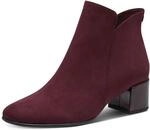 Tamaris Stiefelette Blockabsatz, Ankleboots mit dekorativem Knopf, schmale Form