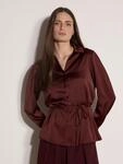 Klassische Bluse APRICOT "Weiches Satinhemd", Damen, Gr. 8, braun (burgundy), gewebt,