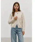 Strickjacke VERO MODA "VMMAYBE JEWEL LS O-NECK CARDIGAN NOOS", Damen, Gr. S, beige