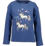 Langarmshirt BLUE SEVEN, M&auml;dchen, Gr. 98, blau (jeansblau), Single Jersey,