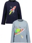 Langarmshirt BLUE SEVEN, Jungen, Gr. 98, multipack 2, Single Jersey,...