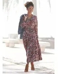 Maxikleid LASCANA "mit Bl&uuml;mchenprint und V-Ausschnitt aus Viskose, locker...