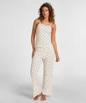 Pyjama HUNKEM&Ouml;LLER "Pyjama Set Dots", Damen, Gr. XS, beige (wei&szlig;), 45%...