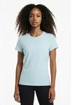 Trainingsshirt PUMA "W TAD ESSENTIAL LOGO TEE", Damen, Gr. XL, blau (fresh...