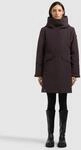Kurzmantel KHUJO "SINA2", Damen, Gr. XS, braun (moody plum), Web, 100% Polyester,