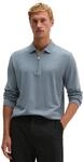 Langarm-Poloshirt MARC O'POLO "aus weichem Bio-Baumwoll-Jersey", Herren, Gr. S, blau