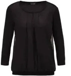 Kurzarmbluse GOLDNER "Kurzgr&ouml;&szlig;e Chiffon-Shirt mit 3/4-Arm, Rundhals", Damen,...