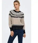 Strickpullover ONLY "ONLRUSTY LS ISLE O-NECK BF KNT", Damen, Gr. M, beige...