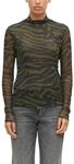 s.Oliver Langarmshirt mit Stehkragen und Animal-Print / Stretch