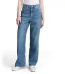 Weite Jeans TOM TAILOR DENIM "LINOU", Damen, Gr. XS (34), L&auml;nge 32, blau (used mid