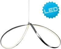 N&Auml;VE LED Pendelleuchte "Loop Line", silber (chrome), &Oslash; 32cm H: 120cm, 1 Stk.,