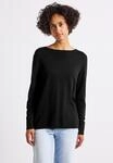 Strickpullover STREET ONE, Damen, Gr. 34, schwarz, Stoff, 60% Viskose, 40% Baumwolle,