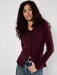 Apricot Strickpullover "Strickoberteil" mit geraffter Knopfleiste