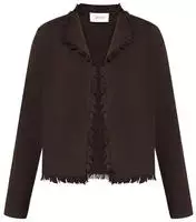 Strickjacke CARTOON "Damen mit Fransen", Damen, Gr. 40, braun (dunkelbraun),