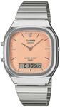 Chronograph CASIO VINTAGE, silber (edelstahlfarben, orange, orange), Armbanduhren,