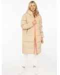 Steppmantel ZWILLINGSHERZ "&bdquo;Leo Kapuze&ldquo;", Damen, Gr. S, beige,...