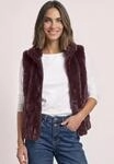 Fellimitatweste STREET ONE, Damen, Gr. 36, braun (rustic rouge), Stoff,...