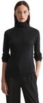 Stehkragenpullover MARC O'POLO "aus Organic Cotton", Damen, Gr. XS, schwarz (coal