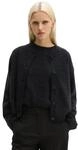 Cardigan MARC O'POLO "aus reiner Merinowolle", Damen, Gr. S, schwarz (coal grau