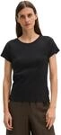 T-Shirt MARC O'POLO "aus Organic-Cotton-Rib-Jersey", Damen, Gr. XS, schwarz,