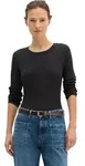 Langarmshirt MARC O'POLO "aus Organic Cotton", Damen, Gr. XXS, coal grau melange,