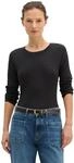 Langarmshirt MARC O'POLO "aus Organic Cotton", Damen, Gr. XXS, coal grau melange,