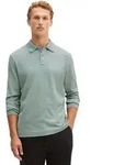 Langarm-Poloshirt MARC O'POLO "aus reiner Bio-Baumwolle", Herren, Gr. M, gr&uuml;n (faded