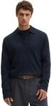 Langarm-Poloshirt MARC O'POLO "aus weicher Schurwolle", Herren, Gr. S, blau (schwarz