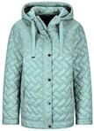 Kurzjacke GOLDNER "&Uuml;bergangsjacke mit Kapuze", Damen, Gr. 38, gr&uuml;n (salbei),