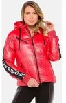 Steppjacke CIPO & BAXX "WM109", Damen, Gr. M, rot (schwarzrot), Stoff, 100%...