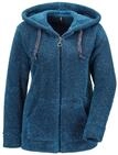 Strickjacke GOLDNER "Flausch-Freizeitjacke in Blousonform", Damen, Gr. 40, blau