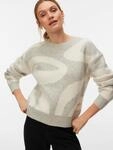 Vero Moda Rundhalspullover "VMLARA LS O-NECK PULLOVER GA BOO REP" Materialmix,