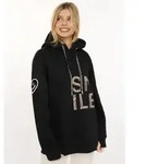 Hoodie ZWILLINGSHERZ "Alissa Shiny", Damen, Gr. S/M, schwarz, Sweatware,