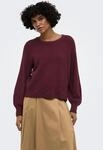 Strickpullover ONLY "ONLPRINCESS LS O-NECK DETAIL KNT", Damen, Gr. XS, rot (fig),