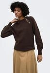Rundhalspullover ONLY "ONLEMMA LS BUTTON ONECK EX KNT", Damen, Gr. M, braun (coffee