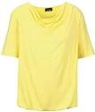 Kurzarmshirt GOLDNER "Blusenshirt mit Wasserfallausschnitt", Damen, Gr. 44, gelb,