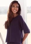 3/4-Arm-Shirt ELBSAND, Damen, Gr. 36/38, blau (marine), Feinstrick, Obermaterial: 55%