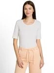 TOM TAILOR T-Shirt Sommershirt mit tiefem Rundhalsausschnitt, unifarben