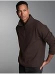 Sweatshirt TRIGEMA "TRIGEMA Troyer in Waffeloptik", Herren, Gr. S, braun (mocca),