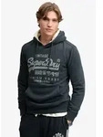 Kapuzensweatshirt SUPERDRY "VL CLASSIC HOOD", Herren, Gr. S, grau (eclipse navy),