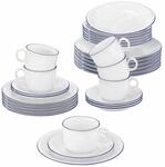 Seltmann Weiden Geschirr-Set "Kombiservice Compact Blaurand 30er Set wei&szlig;-blau"