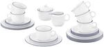 Seltmann Weiden Geschirr-Set "Kaffeeservice Compact Blaurand 20er Set wei&szlig;-blau"