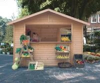 Karibu Gartenhaus "Verkaufshaus 2 naturbelassen" aus hochwertiger nordischer Fichte