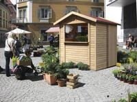 Karibu Gartenhaus "Verkaufshaus 1 naturbelassen" aus hochwertiger nordischer Fichte