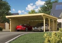 Karibu Doppelcarport ""Classic 2" PVC-Dach Variante A kesseldruckimpr&auml;gnert"